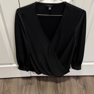 Banana Republic Classic Black Wrap Blouse